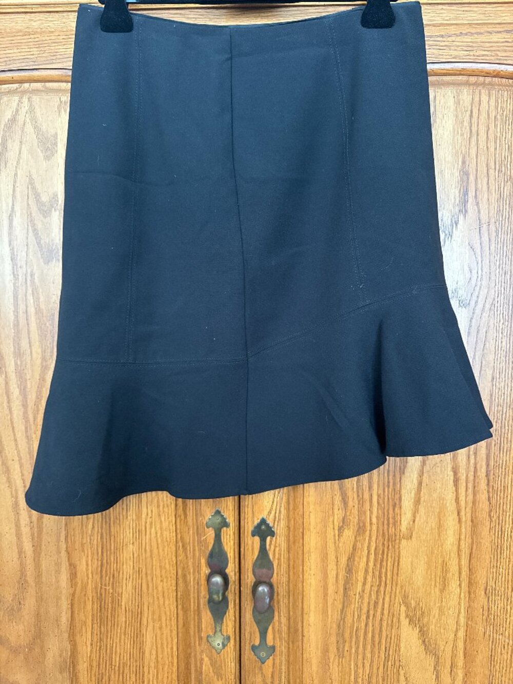 White House Black Market Black Asymmetrical Flounce Skirt